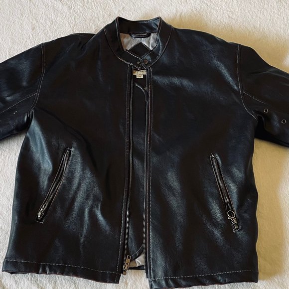 BC Ethic Cafe Racer Motorcycle Faux Leather Men's Jacket - Picture 1 of 8